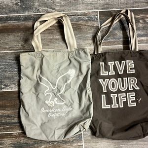 American Eagle canvas totes from the 90s. set of 2